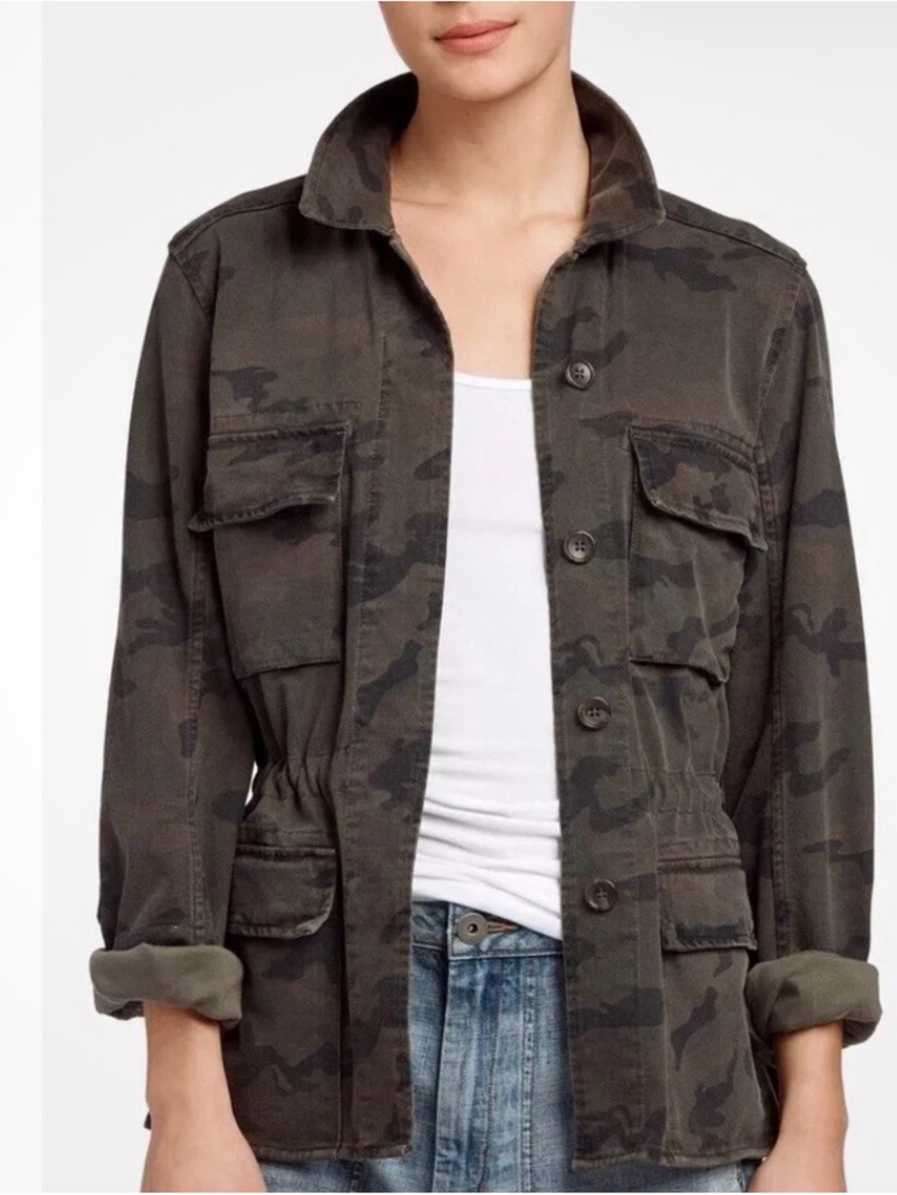 James Perse Cotton Camo Utility Jacket